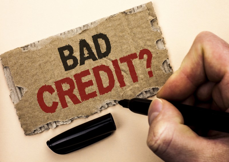 Bad Credit written on card