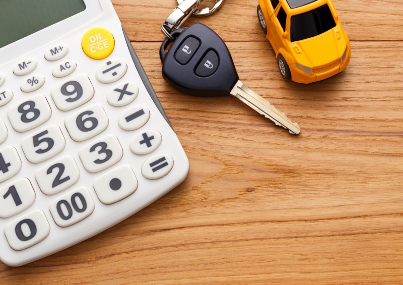 Calculator and car keys