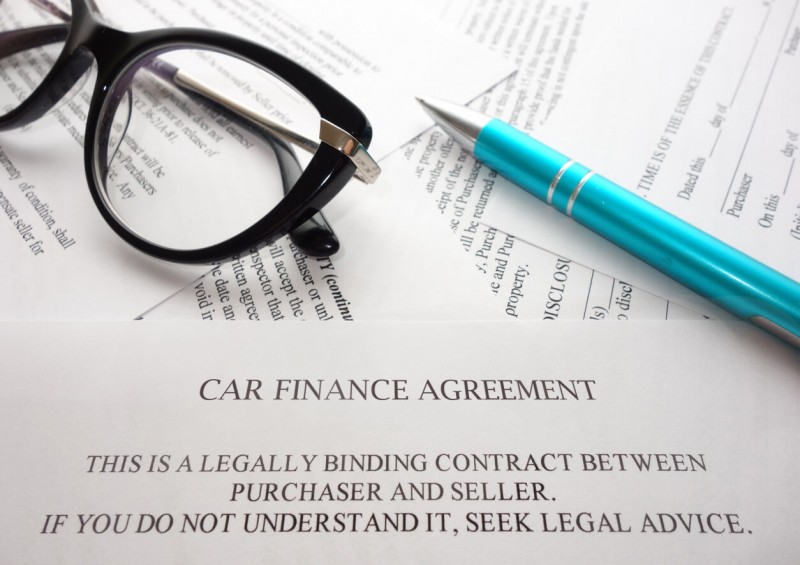 Car finance agreement contract