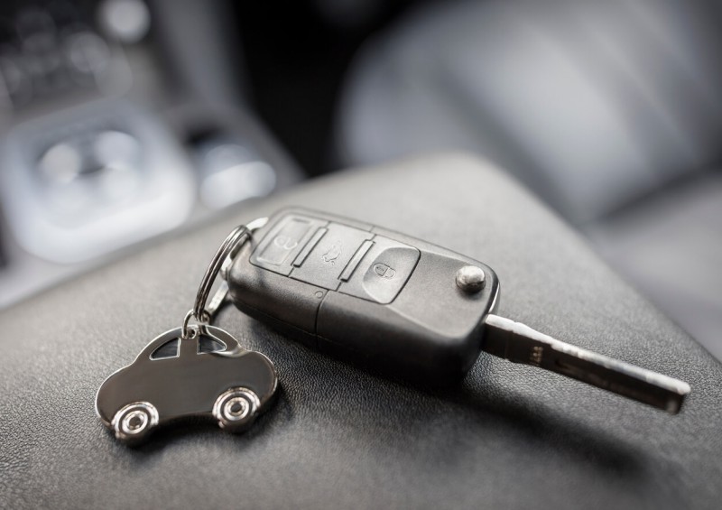 Car keys with key ring