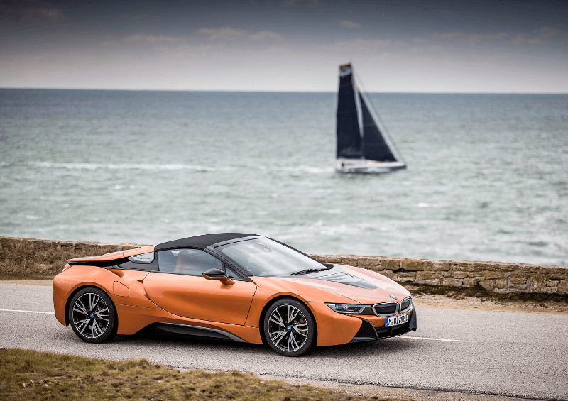 BMW i8 roadster orange