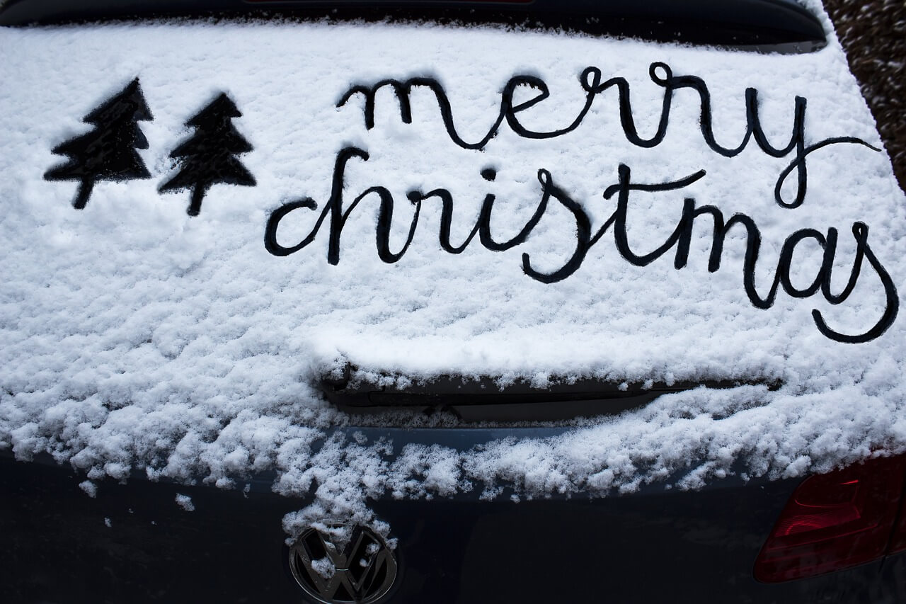 Merry Christmas on car window