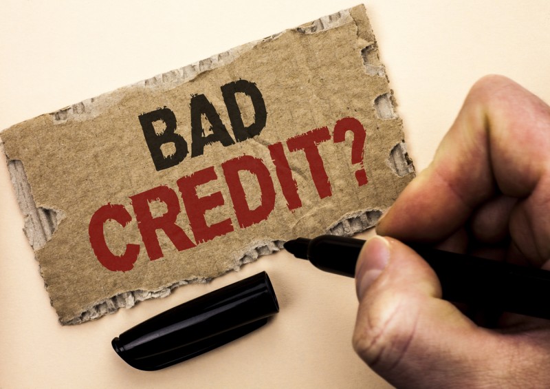 Bad Credit written on card Bad Credit written on card